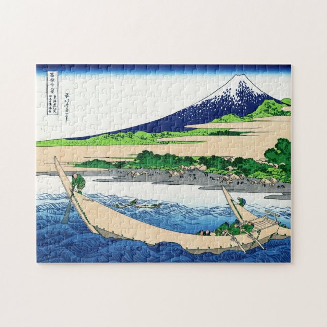 Puzzle Paisaje oriental fresco de la opinión de Hokusai (Horizontal)