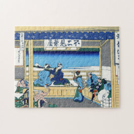 Puzzle Paisaje oriental fresco de la opinión de Hokusai