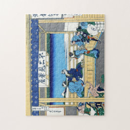 Puzzle Paisaje oriental fresco de la opinión de Hokusai