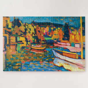 Puzzle Paisaje otoñal con barcos de Wassily Kandinsky
