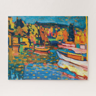 Puzzle Paisaje otoñal con barcos de Wassily Kandinsky