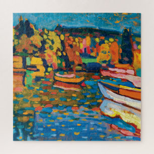 Puzzle Paisaje otoñal con barcos de Wassily Kandinsky