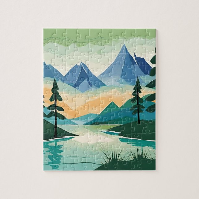 Puzzle Paisaje paisajístico de las montañas (Vertical)