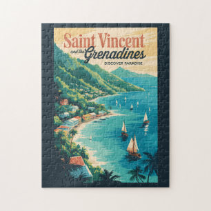 Puzzle Paisaje Retro de San Vicente y las Granadinas