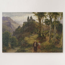 Paisaje romántico alemán con complejo de monasteri