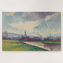 Paisaje rural con río (por Maximilien Luce)