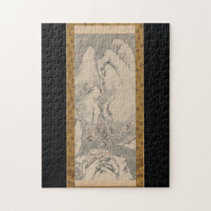 Puzzle Paisaje Snowy 1744 Arte de Sakaki Hyakusen