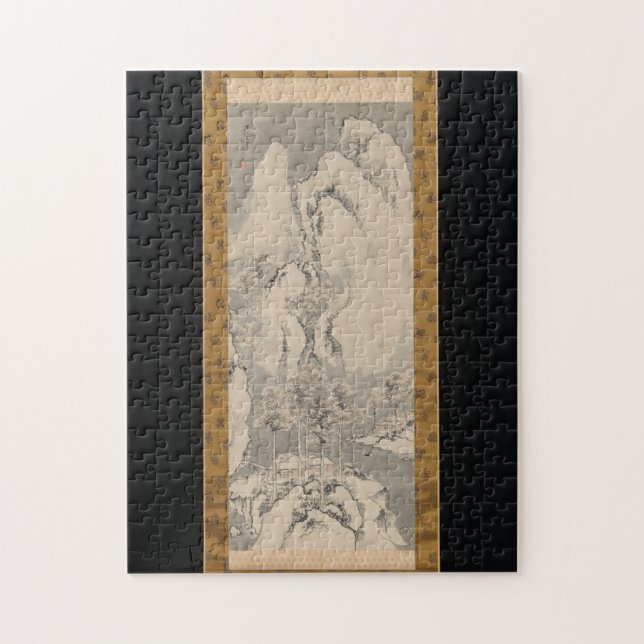 Puzzle Paisaje Snowy 1744 Arte de Sakaki Hyakusen (Vertical)