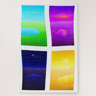 Puzzle Paisaje surrealista de la pintura de la puesta del