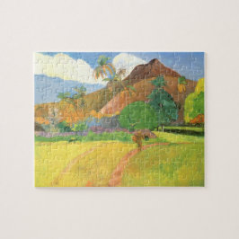 Puzzle Paisaje tahitiano, montañas Tahiti, Paul Gauguin