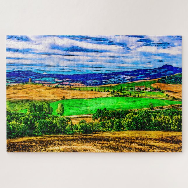 Puzzle Paisaje toscano. Italia. (Horizontal)