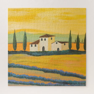 Puzzle Paisaje toscano, pintor privado, dolor acrílico