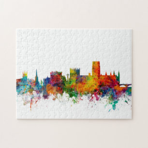 Puzzle Paisaje urbano del horizonte de Durham Inglaterra