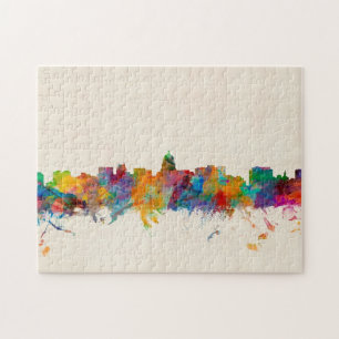 Puzzle Paisaje urbano del horizonte de Madison Wisconsin