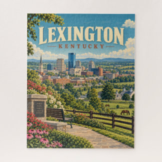Puzzle Paisaje urbano Lexington Kentucky Bluegrass Vintag
