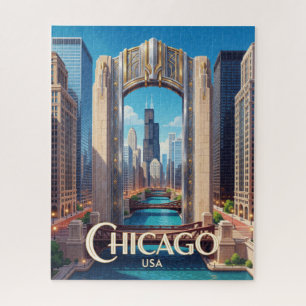 Puzzle Paisaje urbano moderno de la Torre Willis de Chica