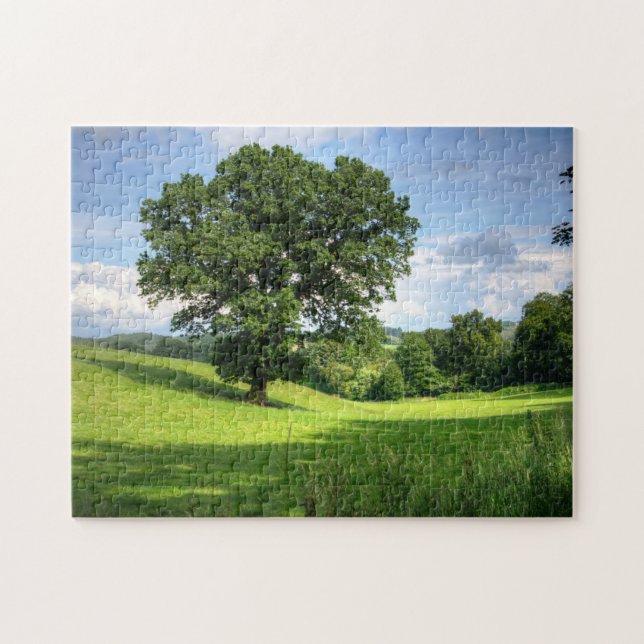 Puzzle Paisaje verde arbolado (Horizontal)