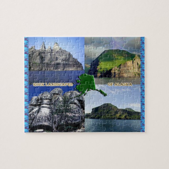 Puzzle Paisajes rocosos del poblado de Alaska (Horizontal)