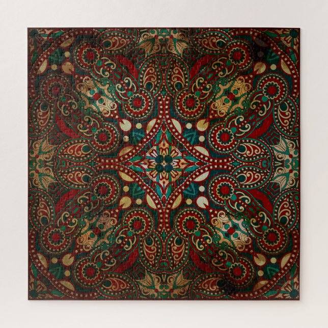 Puzzle Paisley Bandanna Grunge (Vertical)