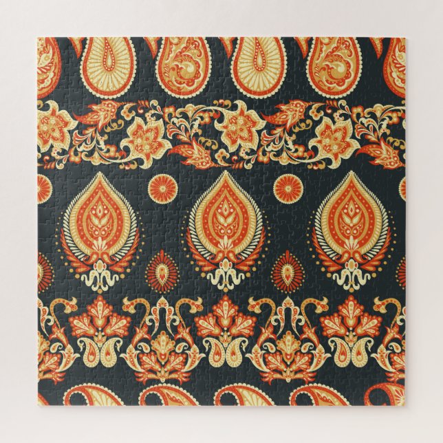 Puzzle Paisley Floral: La etnia oriental sin foco (Vertical)