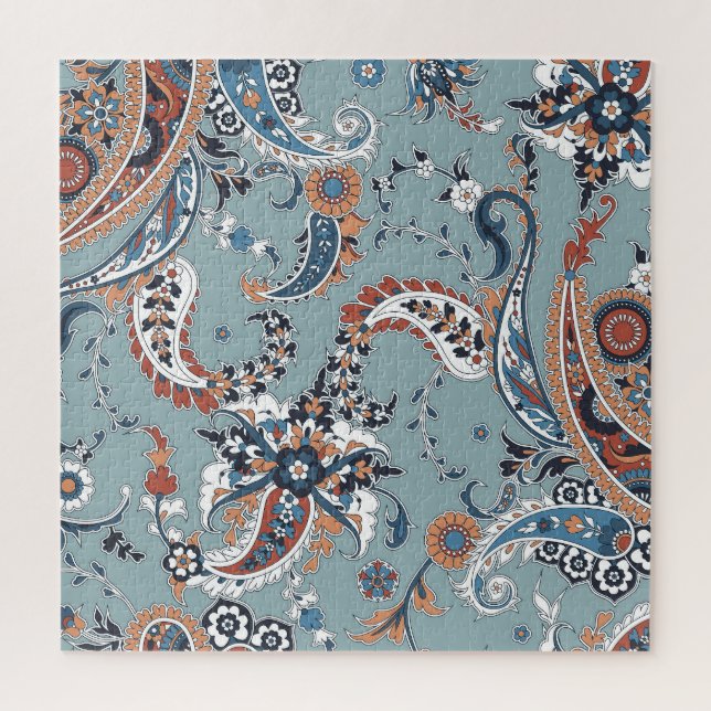 Puzzle Paisley indio de moda: fondo sin costura. (Vertical)