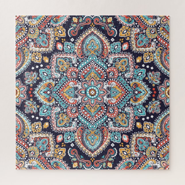 Puzzle Paisley indio: Patrón de Mandala étnica (Vertical)