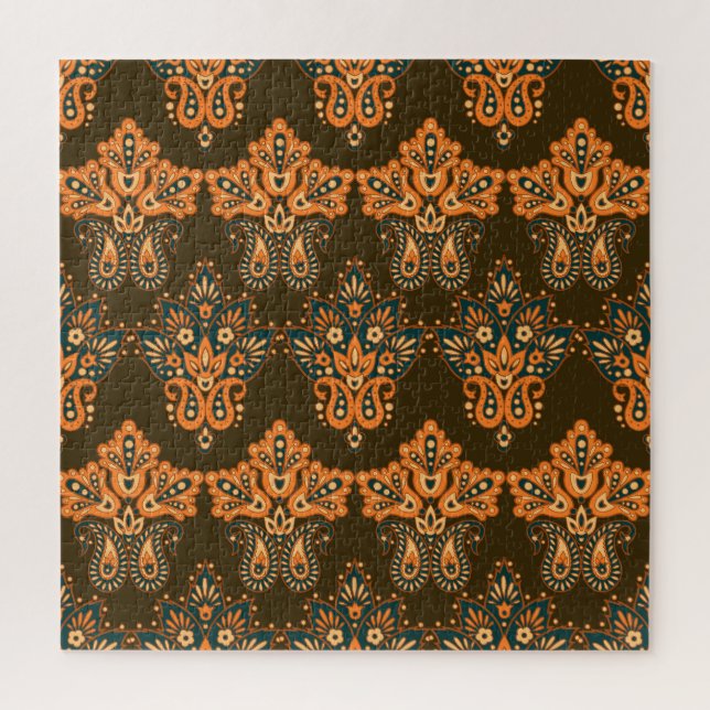 Puzzle Paisley textil asiática: Ilustracion de cosecha fl (Vertical)