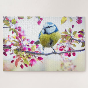 Puzzle Pájaro Carbonero de Primavera Rama Azul de la Natu