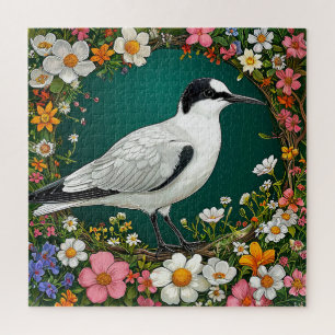 Puzzle Pájaro Colorido con Marco Floral