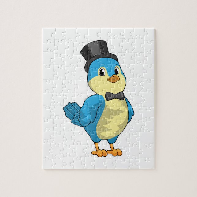 Puzzle Pájaro como novio con cinta (Vertical)