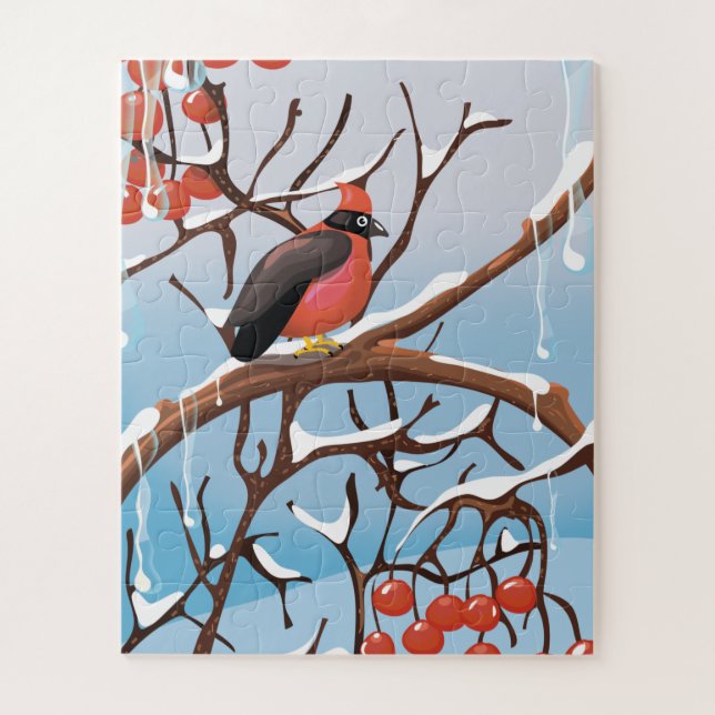 Puzzle pájaro de invierno (Vertical)