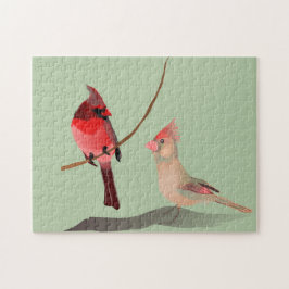 Puzzle Pájaro de invierno del Cardenal Rojo minimalista m