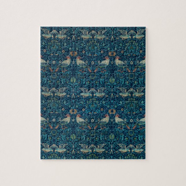 Puzzle Pájaro de William Morris, arte textil de jardín vi (Vertical)