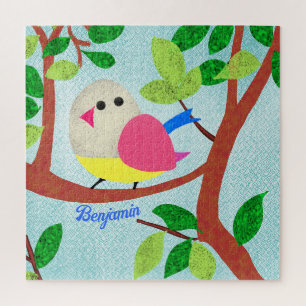 Puzzle Pájaro en un árbol