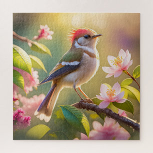 Puzzle Pájaro Fantasía de Cabeza Roja y Pecho Búfalo