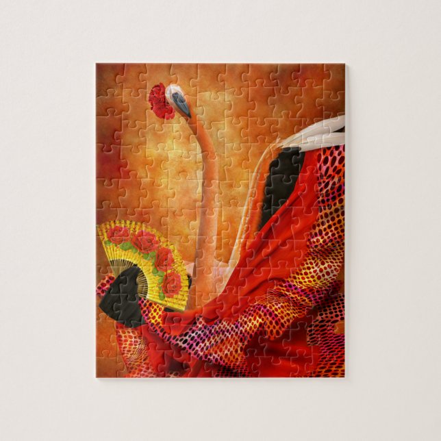 Puzzle Pájaro - Flamenco - Bailarín de Flamengo (Vertical)
