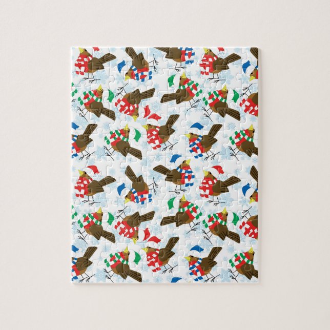 Puzzle pájaro navidad santa (Vertical)