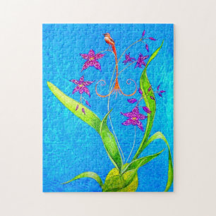 Puzzle Pájaro Orquídea Pequeño y Bonito