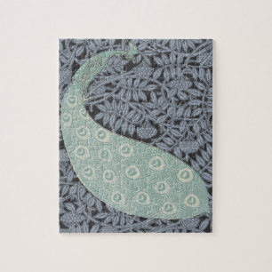 Puzzle Pájaro Vintage clásico de Peacock Art Nouveau