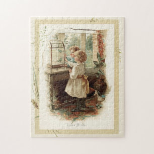 Puzzle Pájaros de Amor y Niños Reproducción Vintage