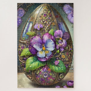 Puzzle Pájaros en flor violan el huevo de Pascua