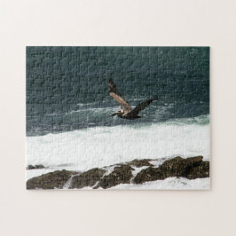 Puzzle Pájaros Pelícanos Volando en el Océano Pacífico