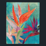 Puzzle Pájaros vivos del paraíso<br><div class="desc">"Vivid Birds of Paradise" por Jennifer Paxton Parker. Presenta flores de pájaros del paraíso en colores vivos y vivos.</div>