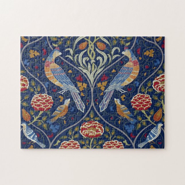 Puzzle Pájaros y Flores, William Morris (Horizontal)