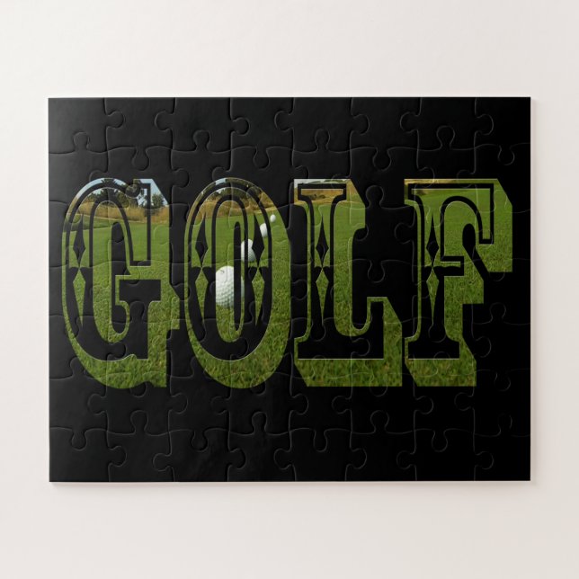 Puzzle Palabra Dimensional Verde Golf Con Bolas, (Horizontal)
