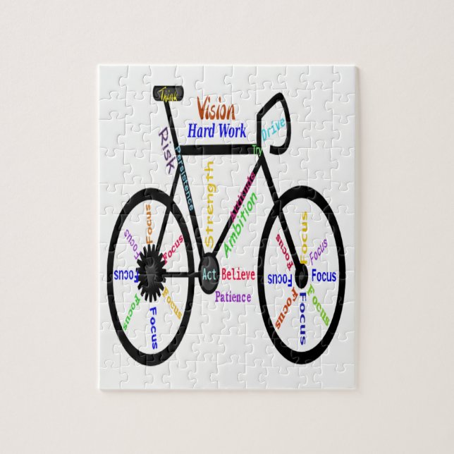 Puzzle Palabras de bicicleta motivacionales o Inspiradora (Vertical)
