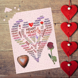 Puzzle Palabras de Corazón Rosas Chocolate San Valentín