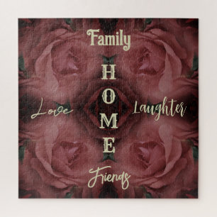 Puzzle Palabras Inspiradoras de resumen de rosa roja de c