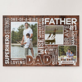 Puzzle Palabras para #1 papá Feliz Collage de fotos del D