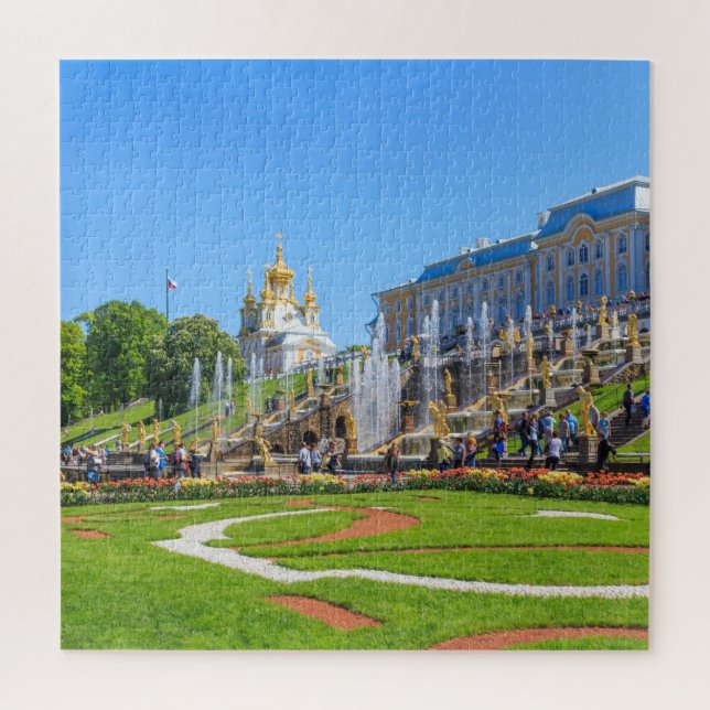 Puzzle Palacio Peterhof y Gran Cascada de fuentes (Vertical)